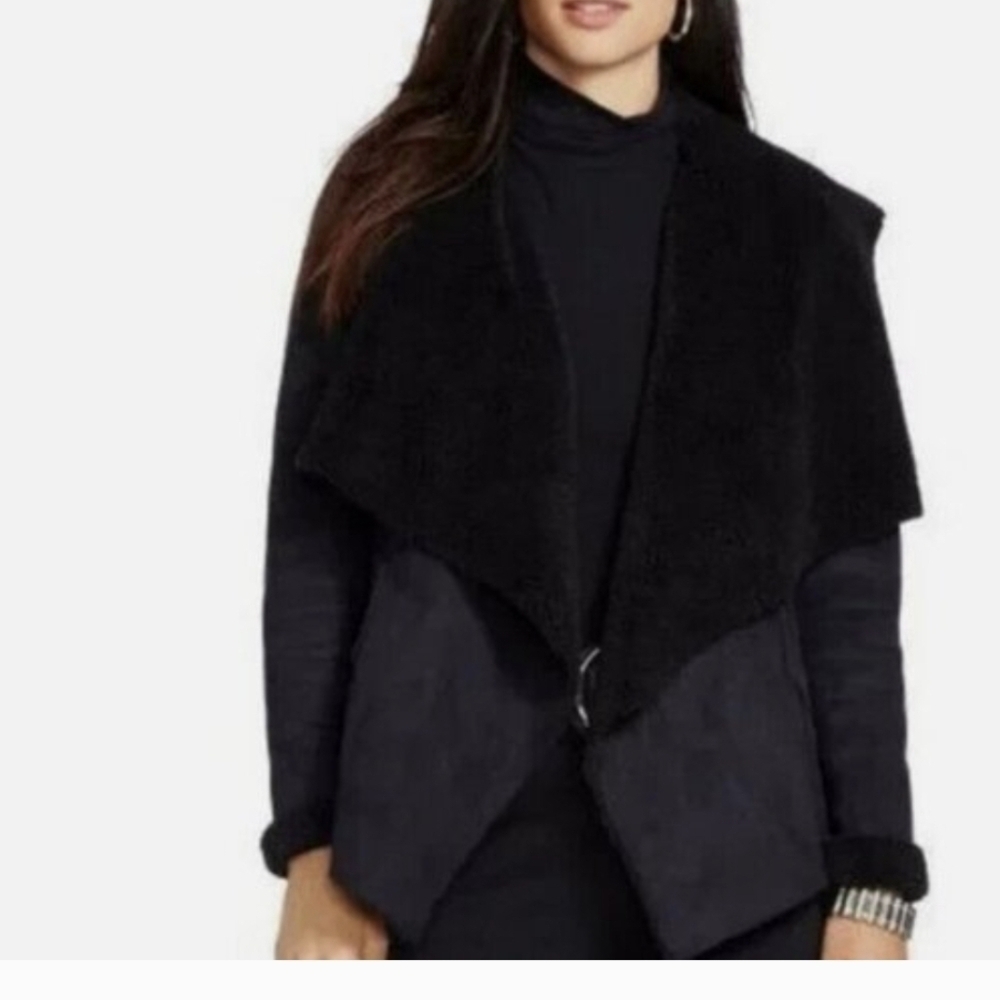 Lauren Ralph Lauren Sherpa Drape Front Jacket Size M